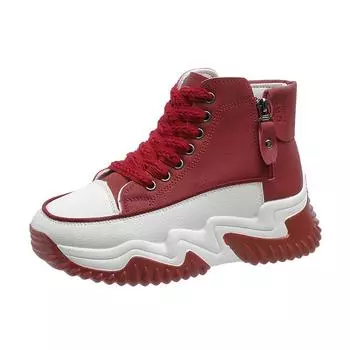 Современные ботинки на плоской подошве со шнуровкой, женские туфли высокого качества на весну/осень, с круглым носком и средним каблуком, с перекрестными шнурками 35