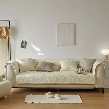 Современные бытовые плюшевые противоскользящие подушки для сидений, сезонный универсальный чехол, полотенце для спинки, зимний минималистичный кожаный диван, ткань с полным покрытием 45*45cm pillowcase 1pcs