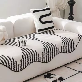 Современные чехлы для диванов из синели с необычной формой, плюшевый секционный диван, нескользящий чехол для дивана, мебель, защитная подушка, ковер, коврик для ванной 90x90cm