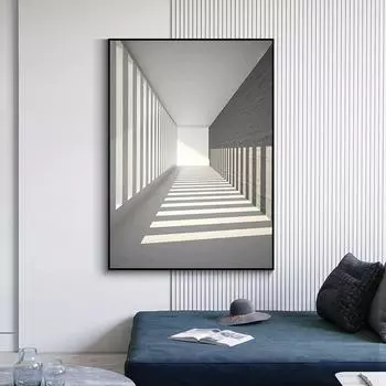 Современные черно-белые строительные пейзажные постеры и принты, холст, живопись, настенные панно для крыльца, гостиной, домашний декор 21x30cm No Framed