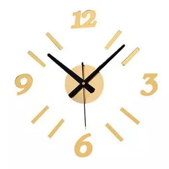 Современные цифры DIY клей настенные часы наклейка гостиная офис золотистый