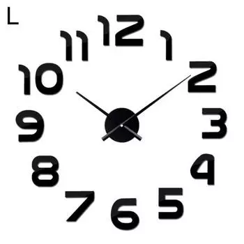 Современные DIY акриловые наклейки зеркальная поверхность настенные часы кварцевые Декор для гостиной S чёрный