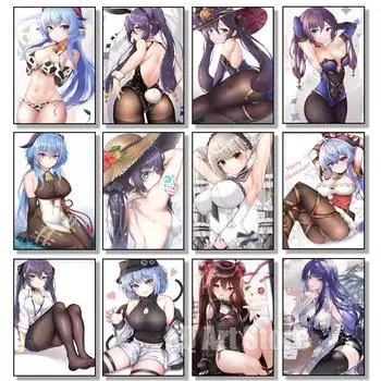 Современные Genshin сексуальные персонажи девушки холст картины Venti настенные художественные постеры принты классические для гостиной домашний декор безрамочный 21x30cm No Framed