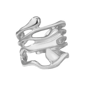 Современные геометрические кольца с лавовой текстурой золотого цвета, из прочного металла, портативные, для вечеринок, повседневной носки и ежедневных стилей серебряный