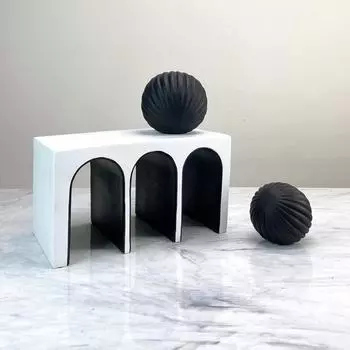 Современные геометрические орнаменты Абстрактное исследование Гостиная Модельная комната Домашний минималистский синий черно-белый арочный мягкий декор