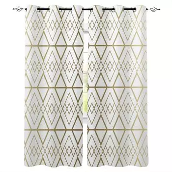 Современные геометрические плотные шторы для детей, декор для дома, спальни, гостиной, высокие затемняющие оконные шторы W135 x H60cm