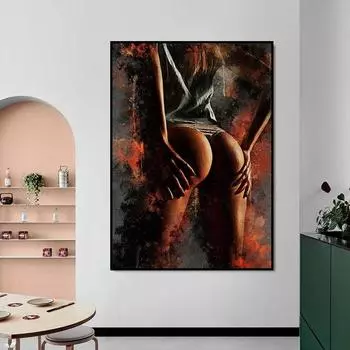Современные граффити абстрактные сексуальные женщины холст картины настенные картины принты для спальни декор постер куадрос куадрос подарок 20x30cm