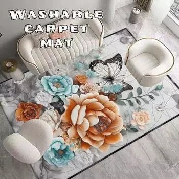 Современные ковры для гостиной 140x200, большой ковер, украшение для дома, роскошный 3D-печатный цветочный ковер для спальни, моющийся коврик для детской комнаты 60x90cm 23.6x35.4in