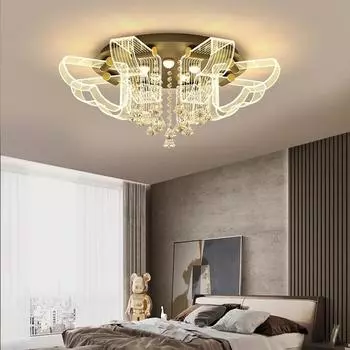 Современные круглые хрустальные лампы для гостиной, светодиодные потолочные лампы, декоративные светильники для спальни, необычное внутреннее освещение для кухни