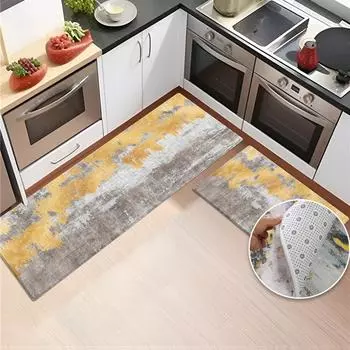 Современные кухонные коврики с абстрактным принтом для пола, бархатные мягкие губчатые коврики, нескользящий впитывающий коврик для ванной комнаты 40x60cm 1pcs