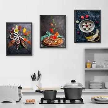Современные кухонные тематические постеры с травами и специями для приготовления пищи, печать на холсте, картина для пиццы на стене, художественные фотографии, декор Куадрос 21cm30cm NoFrame