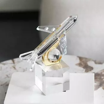 Современные легкие роскошные хрустальные модели самолетов, украшения, модель комнаты, детская комната, книжный шкаф, тумба под телевизор, креативные украшения для моделей самолетов Crystal aircraft M1002643
