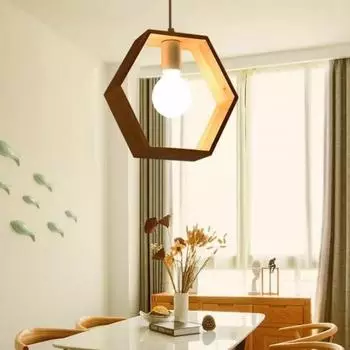 Современные люстры Деревянные люстры Спальня Дом Отель Столовая Освещение Натуральное дерево Геометрические люстры Люстры в фермерском доме Кухонные светильники