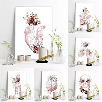 Современные минималистские эскизы плакатов, иллюстрации скелетов, фрески, анатомия человека, образование, украшение гостиной и дома 21cm30cm NoFrame