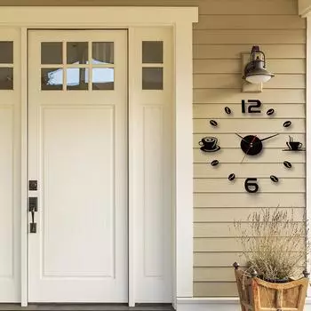 Современные настенные часы Diy Art 3D Самоклеящиеся наклейки Дизайн Декор для дома и офиса чёрный