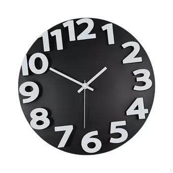 Современные настенные часы с элегантным металлическим дизайном - стильный домашний акцент чёрный