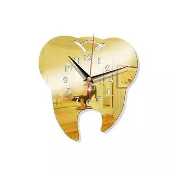 Современные настенные часы с зеркалом в виде зубов, креативные зеркальные часы, акриловые подвесные часы серебряный