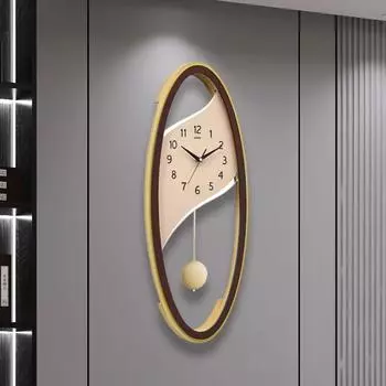 Современные настенные часы в форме эллипса, простые, креативные, подвесные часы для гостиной, украшения дома, легкие, роскошные, модные, бесшумные часы