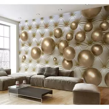 Современные обои Golden Ball Soft Pack Mural Hotel Bedroom Living Room Background Large Mural 200 cm(W) x 140 cm(H)