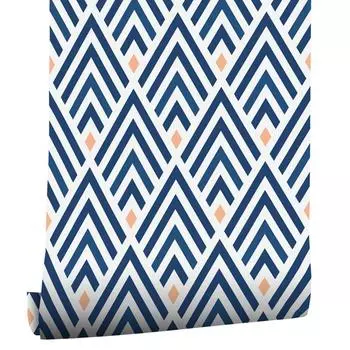 Современные обои с синими геометрическими линиями, индивидуальные обои для магазина одежды, стены для ремонта дома, водонепроницаемые утолщенные самоклеящиеся обои из ПВХ 45cm*3M