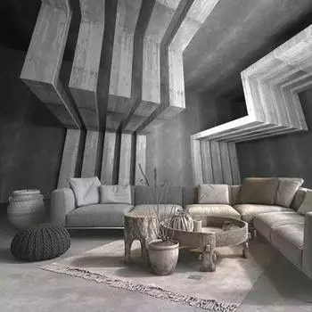 Современные обои в индустриальном стиле 3D расширяющиеся космические серые цементные строительные росписи для спальни, гостиной, украшения, фрески 200 cm(W) x 140 cm(H)
