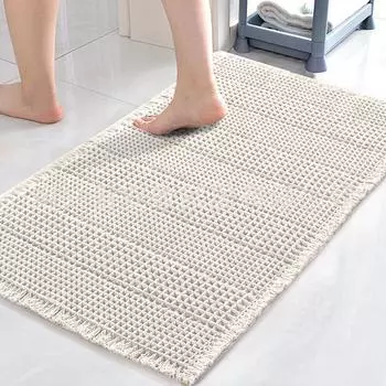 Современные однотонные нескользящие впитывающие вафельные коврики для ванной 17x24 inches темно-серого