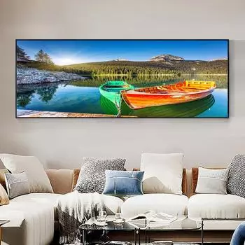 Современные пейзажные постеры и принты, настенная живопись на холсте, восход солнца, море, горы, картина для декора гостиной, без рамки 20cm40cm NoFrame