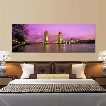 Современные пейзажные постеры и принты, настенная живопись на холсте, Лондонский мост, ночной вид, декоративные картины для декора гостиной 20*40cm