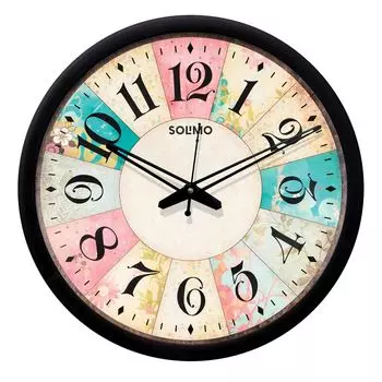 Современные пластиковые и стеклянные настенные часы - Дизайнерские (Бесшумное движение, черная рамка)