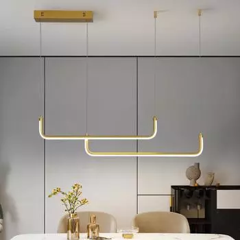 Современные подвесные светильники для кухни, столовой, декора, светодиодные светильники в форме буквы U, для спальни, кабинета, гостиной, простые подвесные светильники, светильники Warm light