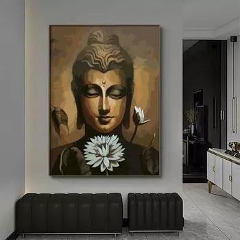 Современные постеры с изображением Будды, классические картины на холсте и принты, настенное искусство, HD изображение для дома, гостиной, офиса, безрамные подарки 21x30cm No Framed