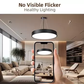 Современные потолочные подвесные светильники светодиодная люстра круглая подвесная офисная лампа для гостиной столовой регулируемая высота потолочного светильника Cold White