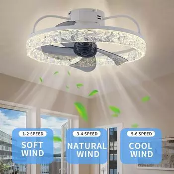 Современные потолочные вентиляторы с подсветкой и пультом дистанционного управления, вращающийся на 360° вентилятор, плавное изменение цветовой температуры, электрический вентилятор, освещение в гостиной 220V белый