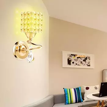 Современные прикроватные настенные светильники для столовой, прихожей, хрустальные бра, настенный светильник для спальни 110V-130V