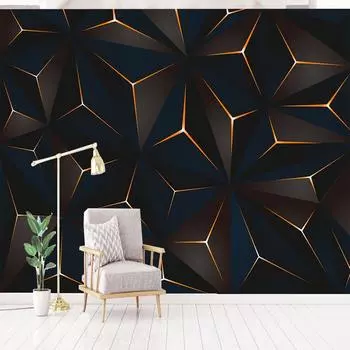 Современные Простые 3D Стерео Абстрактные Черные Геометрические Настенные Обои Офис Гостиная ТВ Диван Фон Настенный Декор Papel Tapiz 300cm (W) x 200cm (H)