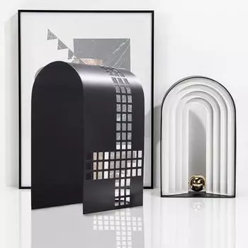 Современные простые геометрические металлические креативные арочные украшения для гостиной, кабинета, модели, комнатные сетчатые украшения, мягкие украшения