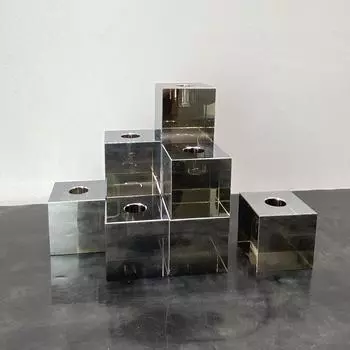 Современные простые хрустальные кубические подсвечники, украшения, романтическая модель свечи, офис продаж, украшения для свечей, мягкие украшения Transparent 60 * 60 * 60mm