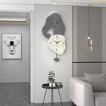 Современные простые настенные часы для гостиной, модные, индивидуальные, креативные, для входа в ресторан, фоновые украшения, настенные часы для дома