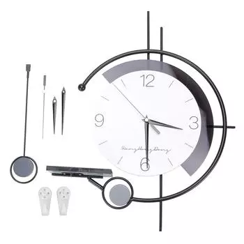 Современные Простые Настенные Часы Iron Art Бесшумный Механизм Декоративные Настенные Часы Черный Белый