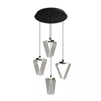 Современные простые роскошные прозрачные светодиодные подвесные светильники круглые квадратные одинарные трех- или четырехламповые люстры для ресторана Cold White