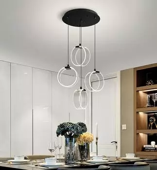 Современные простые роскошные прозрачные светодиодные подвесные светильники круглые квадратные одинарные трех- или четырехламповые люстры для ресторана Cold White