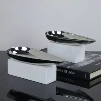 Современные простые украшения из нержавеющей стали в форме лодки, гостиная, кабинет, модель дома, офис продаж, световые украшения