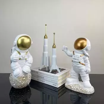 Современные простые украшения из смолы в виде астронавта для гостиной, кабинета, книжного шкафа, спальни, модное легкое украшение