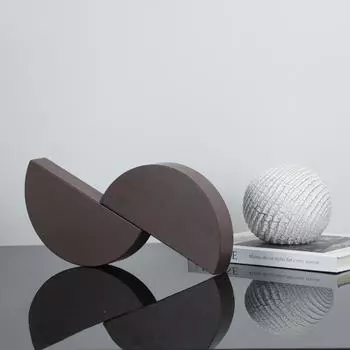 Современные простые железные художественные двойные полукруглые украшения для гостиной, модель рабочего стола, украшения для кабинета, модные мягкие украшения