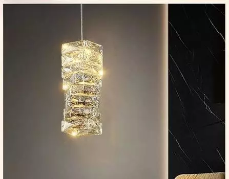 Современные прозрачные хрустальные светодиодные подвесные светильники для столовой, бара, магазина, прикроватная хромированная металлическая нить, регулируемая красивая подвесная лампа