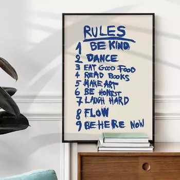 Современные ретро правила цитата модный гостевой чек подарок хорошие времена настенное искусство холст картины постеры для гостиной общежития домашний декор 21x30cm No Framed