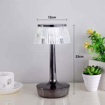 Современные роскошные хрустальные прозрачные обеденные лампы Aurora, беспроводная настольная лампа для ресторана с перезаряжаемой батареей 2