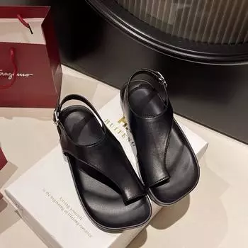 Современные сандалии на среднем каблуке с пряжкой и ремешком на плоской подошве, однотонные женские туфли на распродаже 2024 года, высококачественные неглубокие женские сандалии для взрослых 35 серебряный