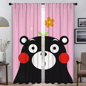 Современные шторы для гостиной, 2 шт., тюль KumamonS для спальни, занавеска на окно, украшение на Хэллоуин, домашний интерьер, шторы для ребенка W50xH70cmx2pcs-CL