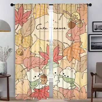 Современные шторы для гостиной для камеры, животные, лес, шторы, занавески для окон, шторы для домашнего интерьера, 2 шт., жалюзи-перегородки W60xH90cmx2pcs-CL